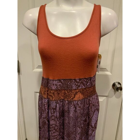 by Anthropologie Colima Maxi Dress Orange, Purple & Green Snakeskin, Size Small - Picture 2 of 9